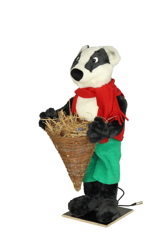 Badger with feeding basket