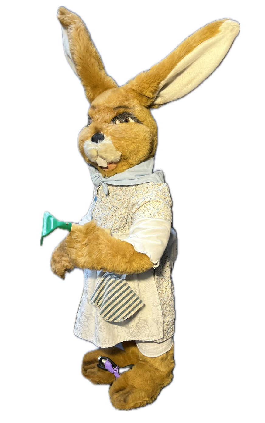 Rabbit with hand rake
