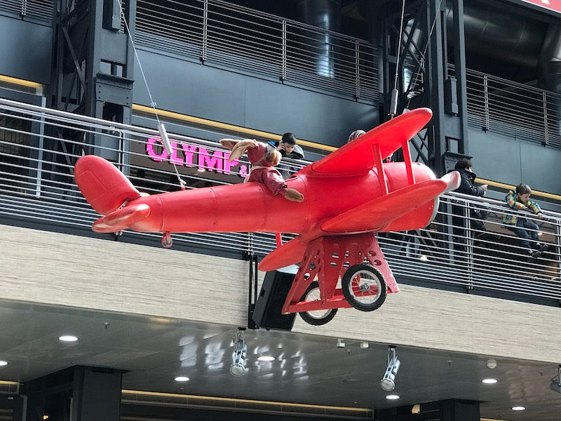 Flugzeug- Deko- Doppeldecker rot 270 cm Spannweite