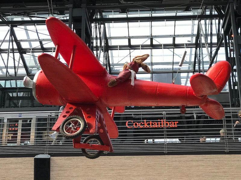 Flugzeug- Deko- Doppeldecker rot 270 cm Spannweite