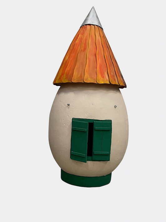 Egg house natural color with orange roof