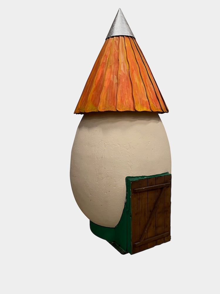 Egg house natural color with orange roof