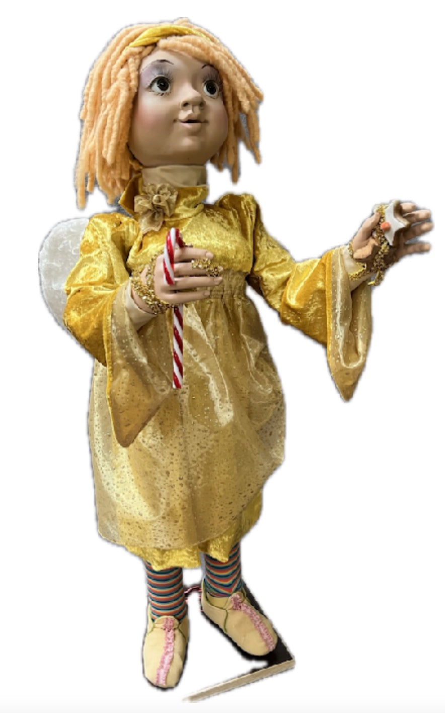 Angel 100 cm in gold yellow dress 
