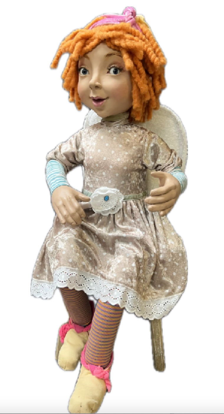 Sitting angel with orange hair 