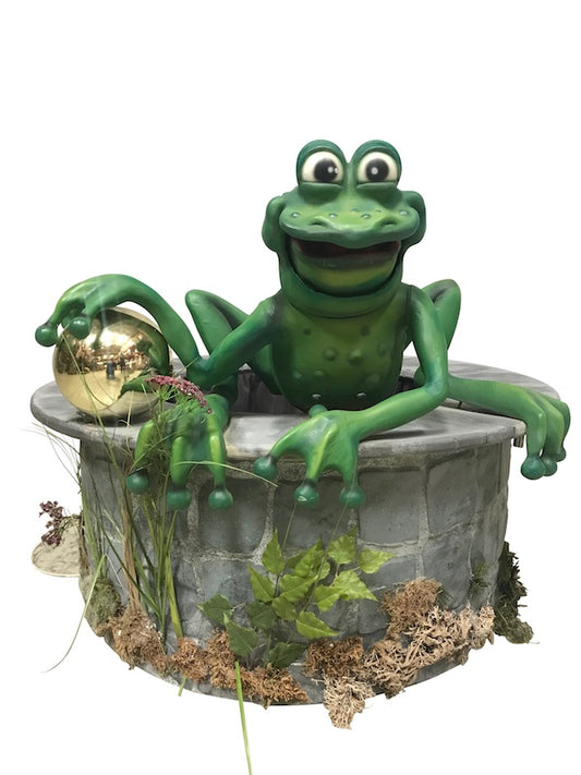 Frog on a fountain from the fairy tale "The Frog Prince" 