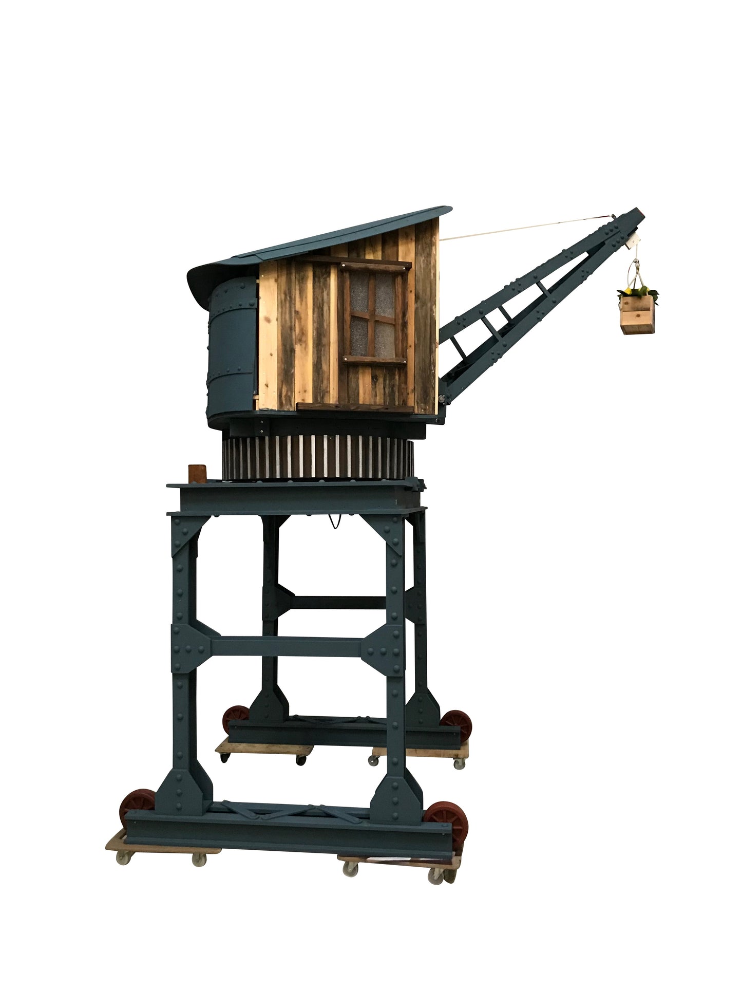 Harbor crane wooden model 1:6 with rope movement