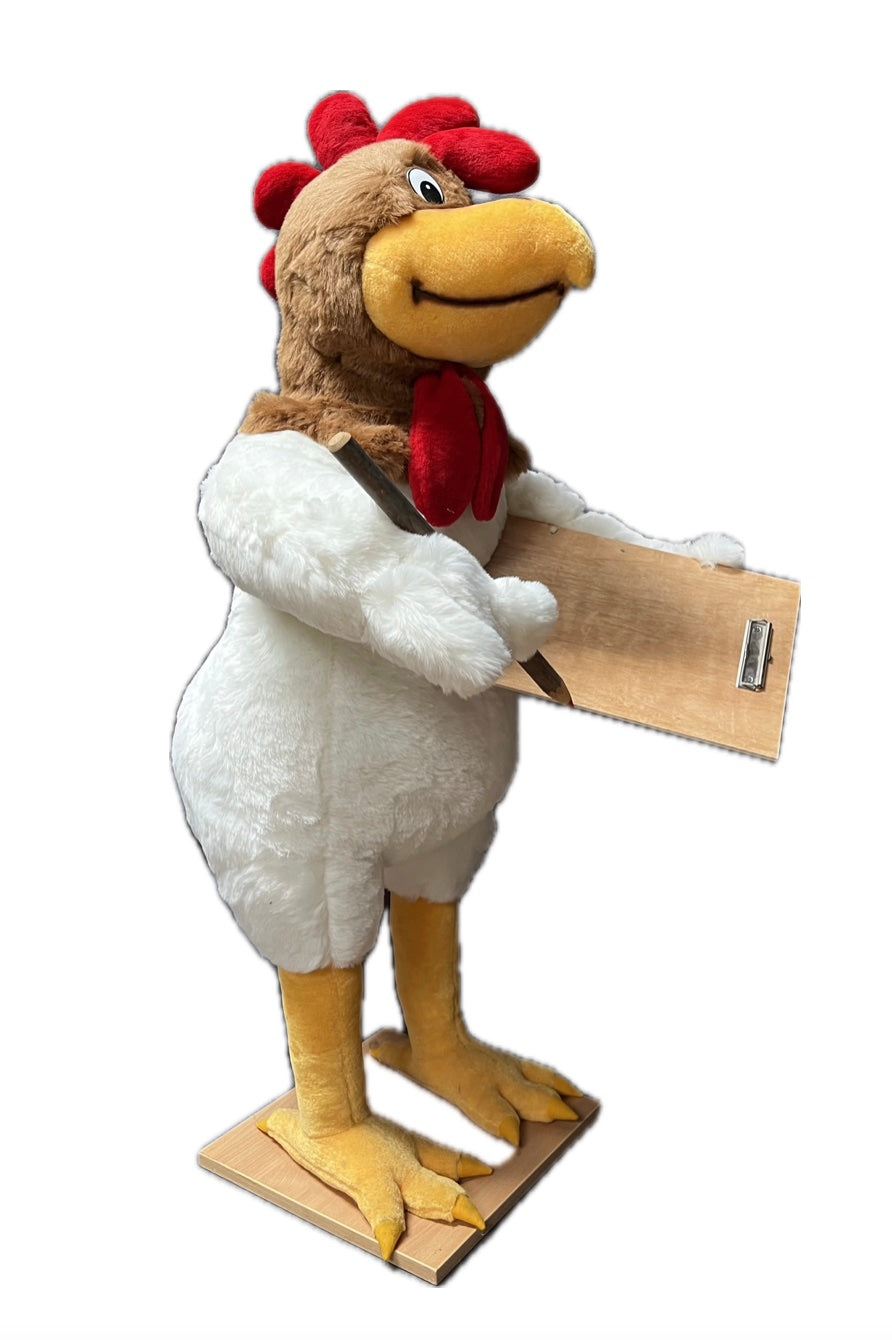 Hahn mit Klemmbrett