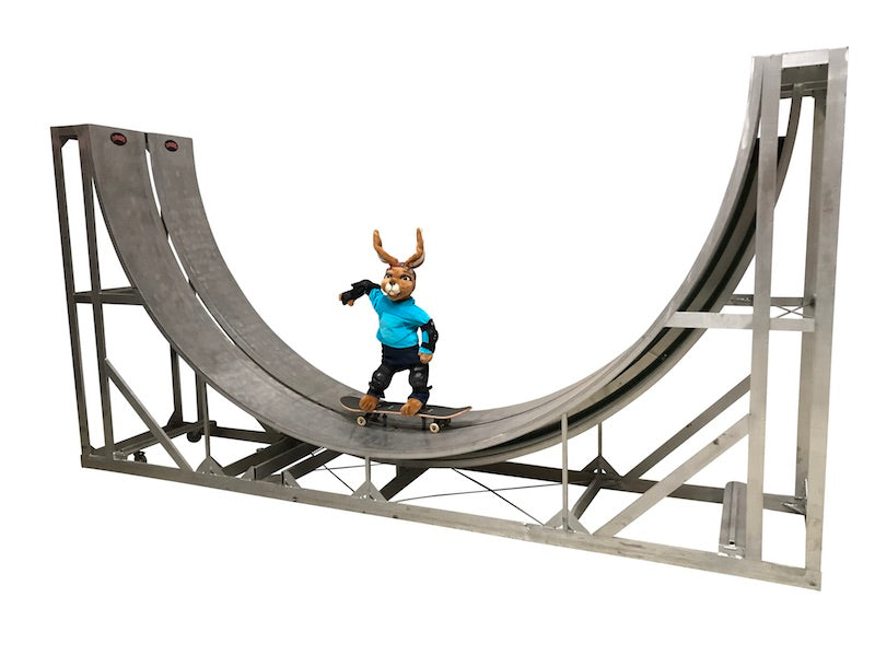 Halfpipe with rabbit as skater