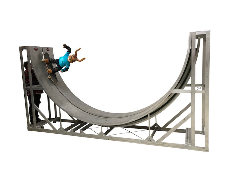 Halfpipe with rabbit as skater