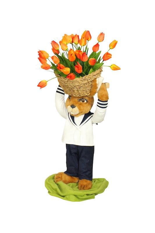 Rabbit sailor with flower basket 