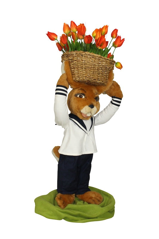 Rabbit sailor with flower basket 