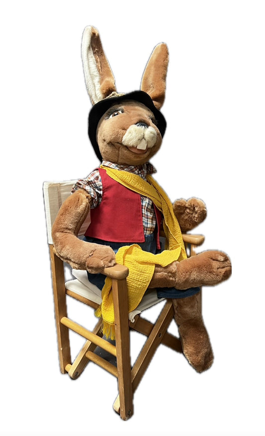 Rabbit in a folding chair