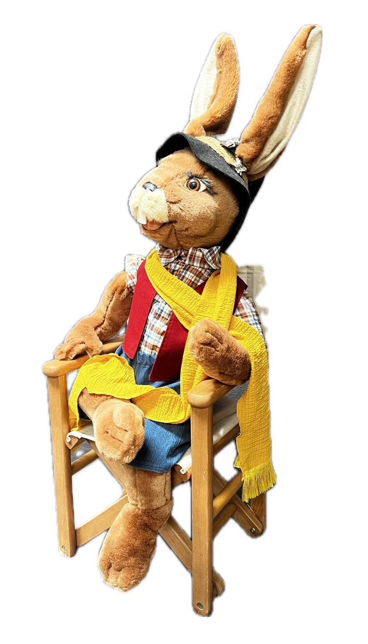 Rabbit in a folding chair