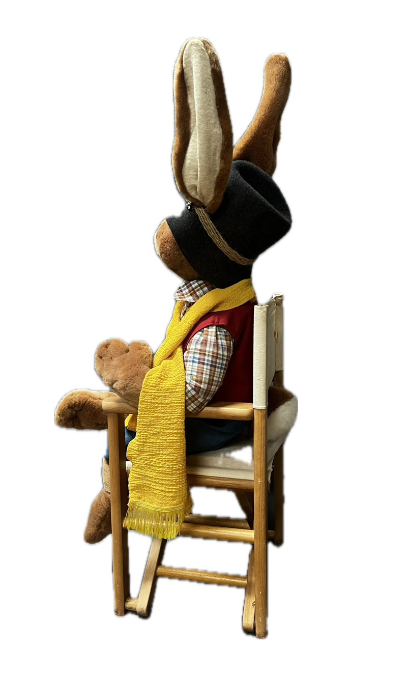 Rabbit in a folding chair