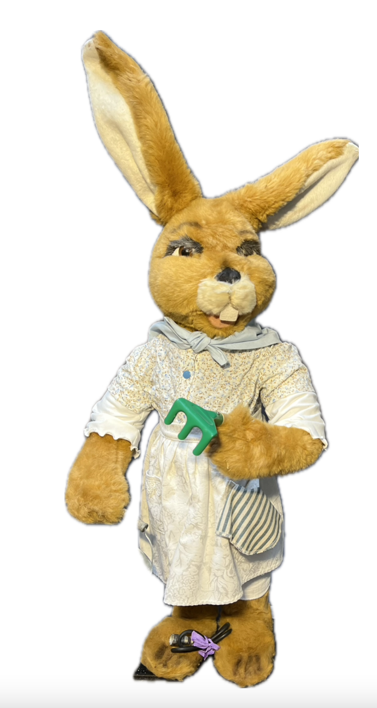 Rabbit with hand rake