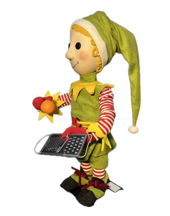 Elf with button eyes and a grater (Christmas bakery) 