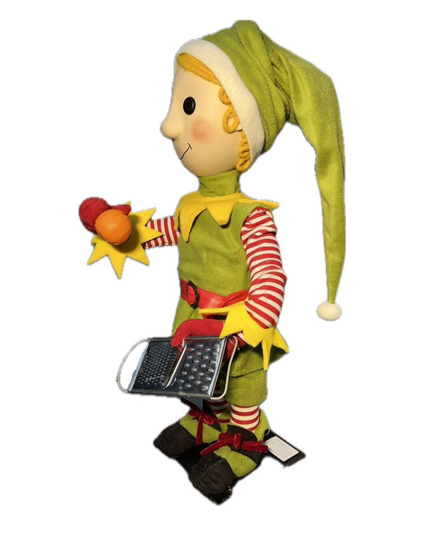 Elf with button eyes and a grater (Christmas bakery) 