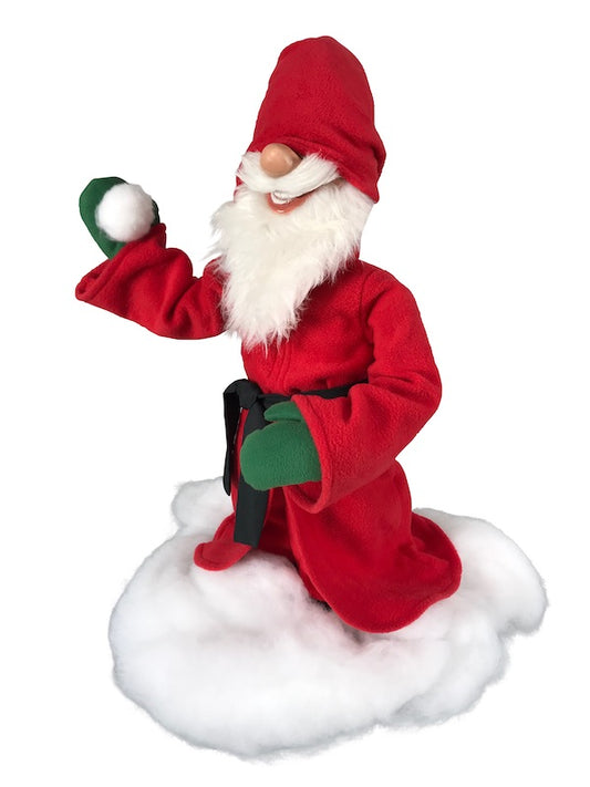 Santa Claus with snowball 