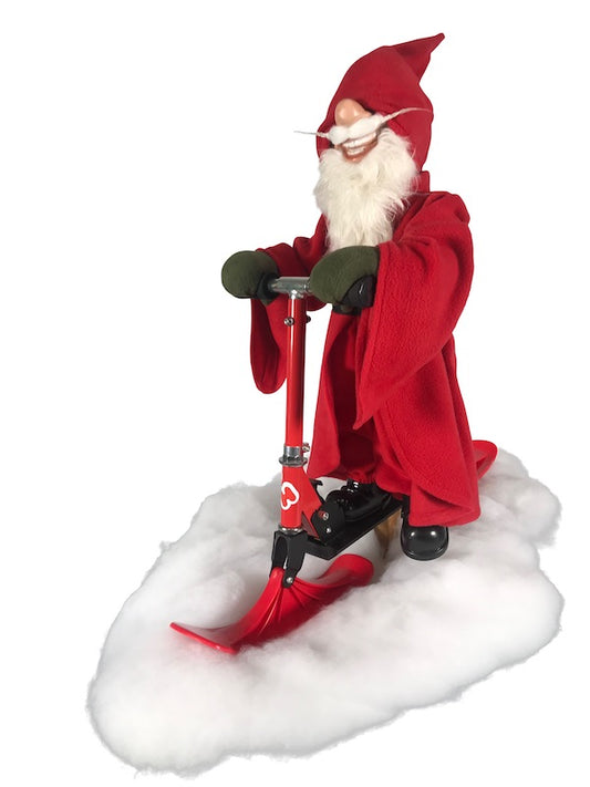 Santa Claus on a scooter 