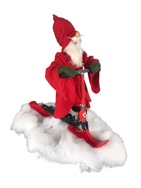 Santa Claus on a scooter 