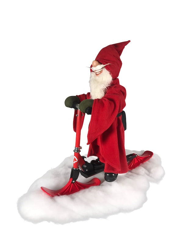 Santa Claus on a scooter 