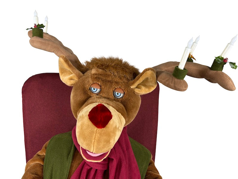 Armchair entertainer Uncle Rudi the talking reindeer