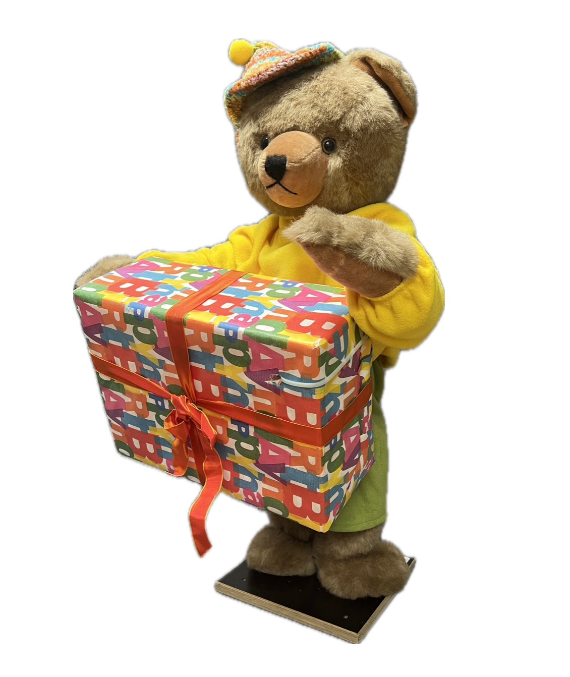 Teddy bear with large gift package 