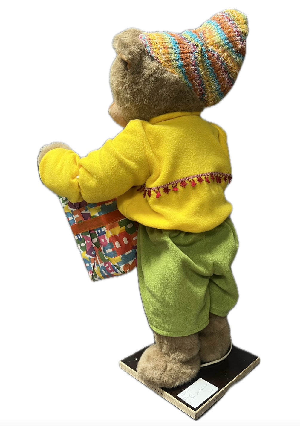 Teddy bear with large gift package 